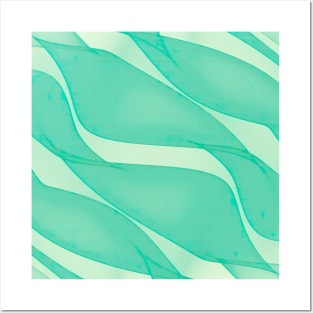 Abstract flowing ribbons in mint green Posters and Art